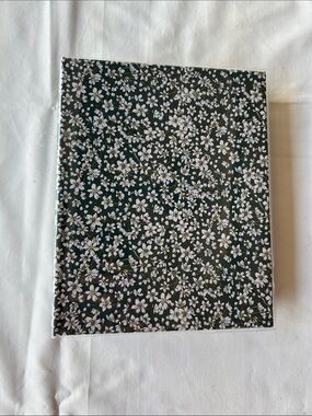 Floral Hardcover Notebook - Dark Green with White Daisies